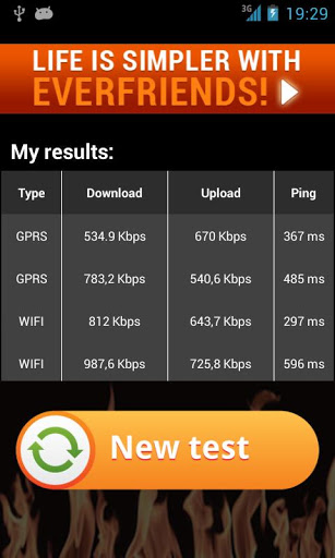 Internet Speed Test - screenshot of application