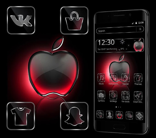 Black Red Apple Crystal Theme For Android Download Cafe Bazaar