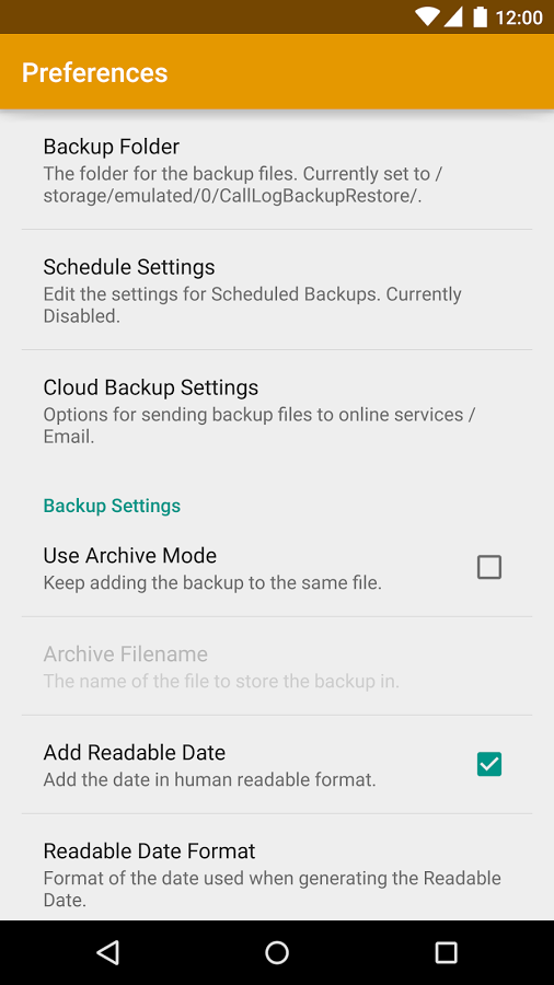 call log format