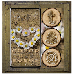 Flower Heart Wooden Theme