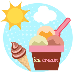 Summer ice cream and drinks
