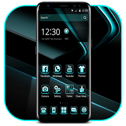 Black Cyan Simple Theme