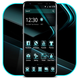 Black Cyan Simple Theme
