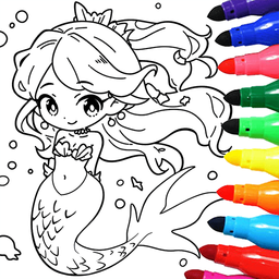 Mermaid Coloring:Mermaid games