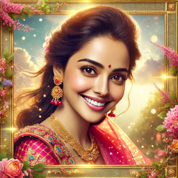 Women Fancy Saree Photo Frames