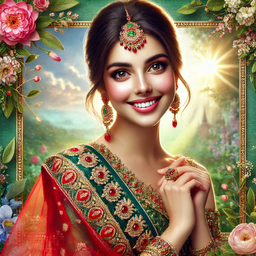 Women Fancy Saree Photo Frames