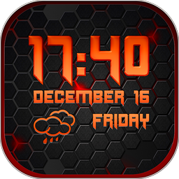 Black Weather and Clock Widget