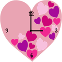 Pink Love Heart Clock