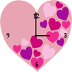 Pink Love Heart Clock
