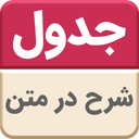 جدول شرح در متن