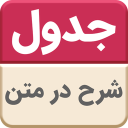 جدول شرح در متن
