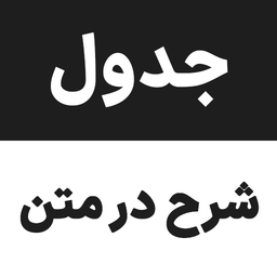 جدول شرح در متن