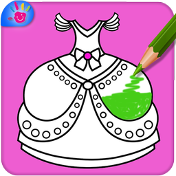 Dresses Coloring Pages ( Glitter Game For Girls )