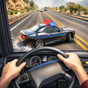 POV Car Highway Driving Police