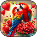 Lovebird Parrot Neon Keyboard