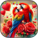 Lovebird Parrot Neon Keyboard