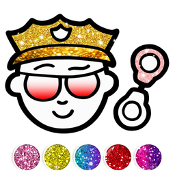 Police Toys Coloring Book Glitter