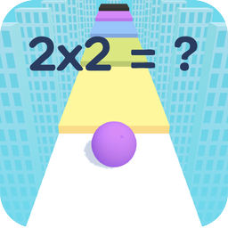 Math Run Ball 3D-sky 2048 race