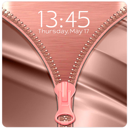 Shiny Rose Gold Zipper Lock Screen