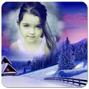 Snowfall photo frame