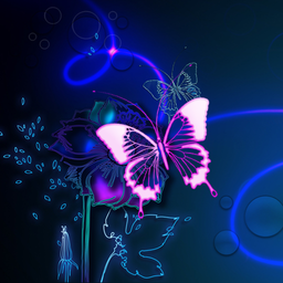 Neon Butterfly Live Wallpaper