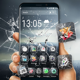 Broken Screen Glass Launcher for Android