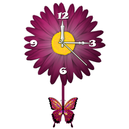 Flower pendulum clock live wallpaper