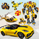 Flying Helicopter Robot Car Transform