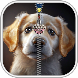 Puppy Dog Zipper Lock Screen
