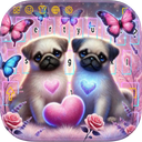 Cute pug dog keyboard