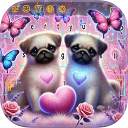 Cute pug dog keyboard