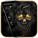 Gold Black Horrific Skull APUS Launcher Theme