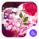 Shine Red Heart Rose Love--APUS Launcher theme