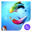 Cartoon  Lovely Fishes-APUS Launcher theme