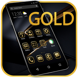 Black Gold APUS Launcher Theme