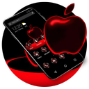 Red Neon Apple Dark APUS Launcher Theme