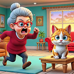 Angry Gran VS Mischief Cat