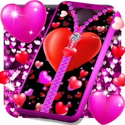 Heart zipper lock screen