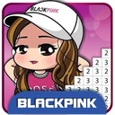 Black Pink Pixel Art - Coloring by Number