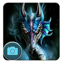 Blue Neon Smoke Dragon Theme