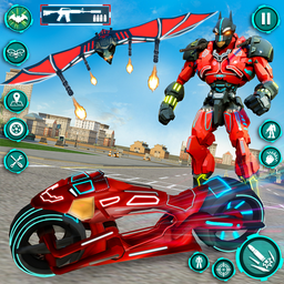 Bat Robot Moto Bike Robot Game