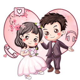 Cartoon Couple Love Wedding Theme