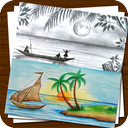 Draw landscape scenery DIY