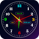 Neon Analog Clock Wallpaper