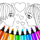 Valentines love coloring book