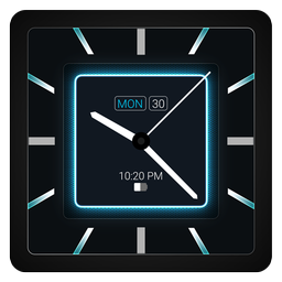 Blue Carbon Analog Watch Face