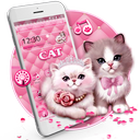 Cute Pink Cat Couple Theme