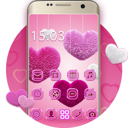 Fluffy diamond Hearts Theme: Pink Comics Launcher