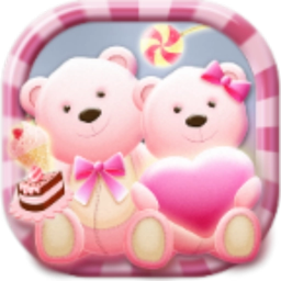Cute Bear love honey with Pink hearts DIY Theme