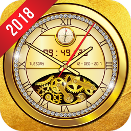 Luxury Gold Clock Live Wallpaper HD: Golden Theme